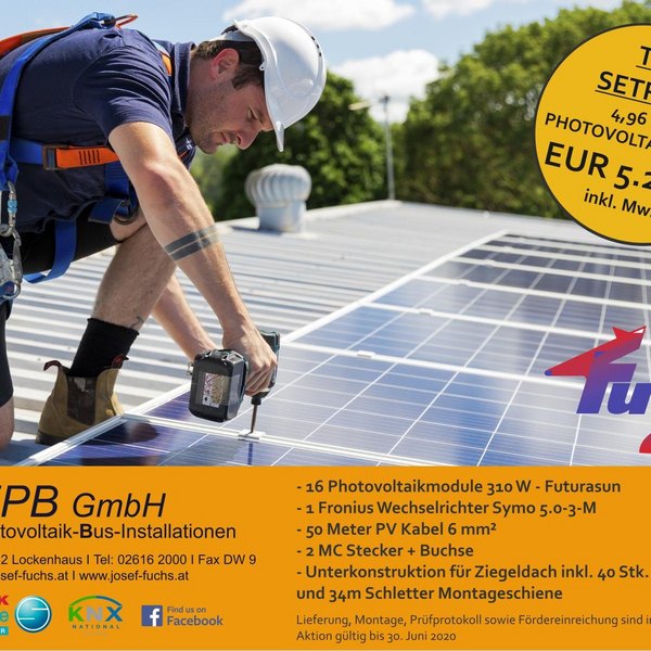 Photovoltaikpaket zum AKTIONSPREIS nur bis zum 30. Juni 2020!