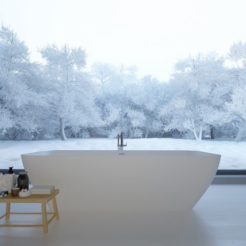 Badewanne im Winter